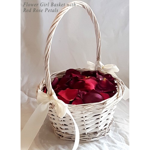 Flower Girl Basket with Freeze dried rose petals perfect for your